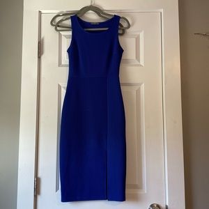 Soprano blue midi dress with slit. Size XS. barely worn